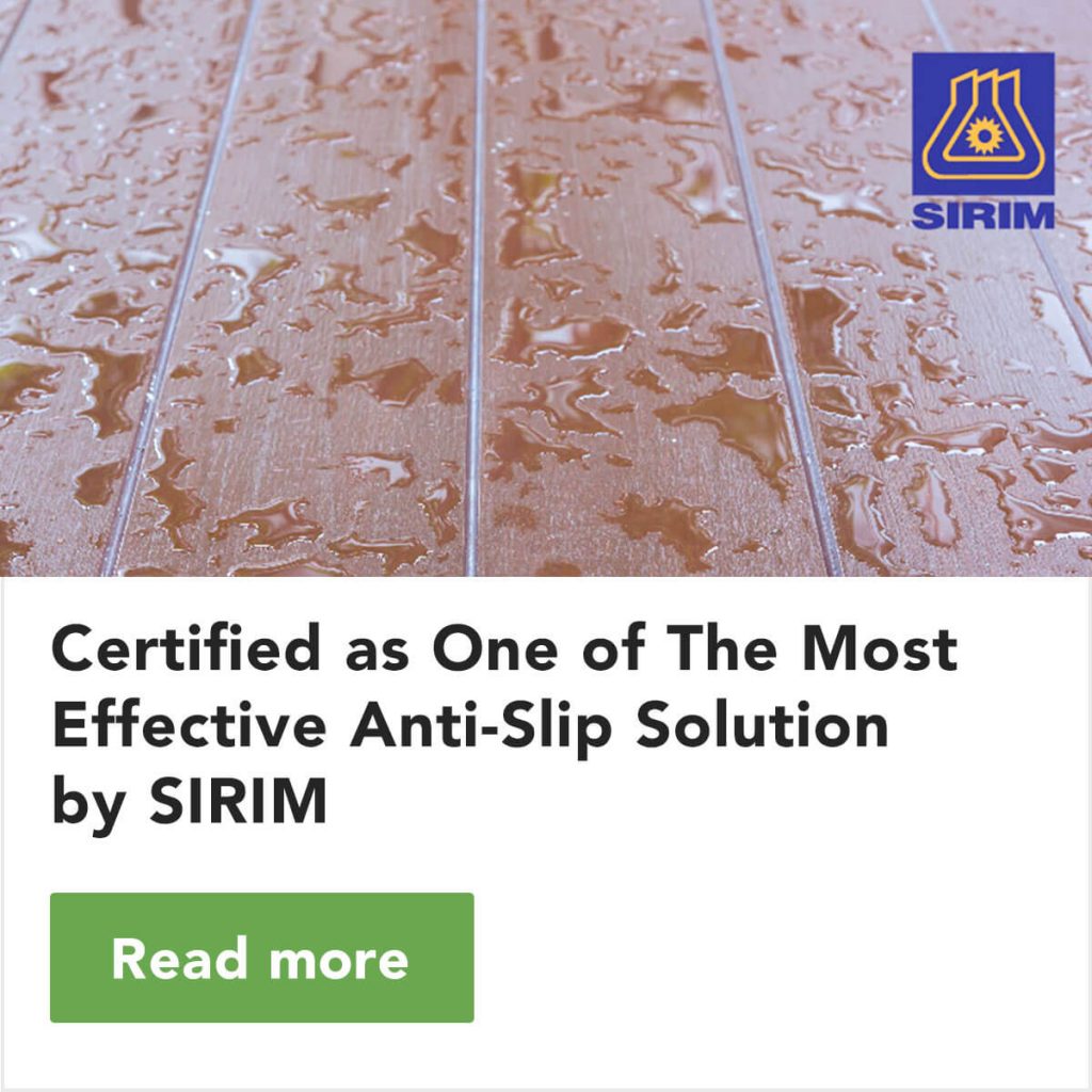 Nano-G Certified as One of The Most Effective Anti-Slip Solution by SIRIM