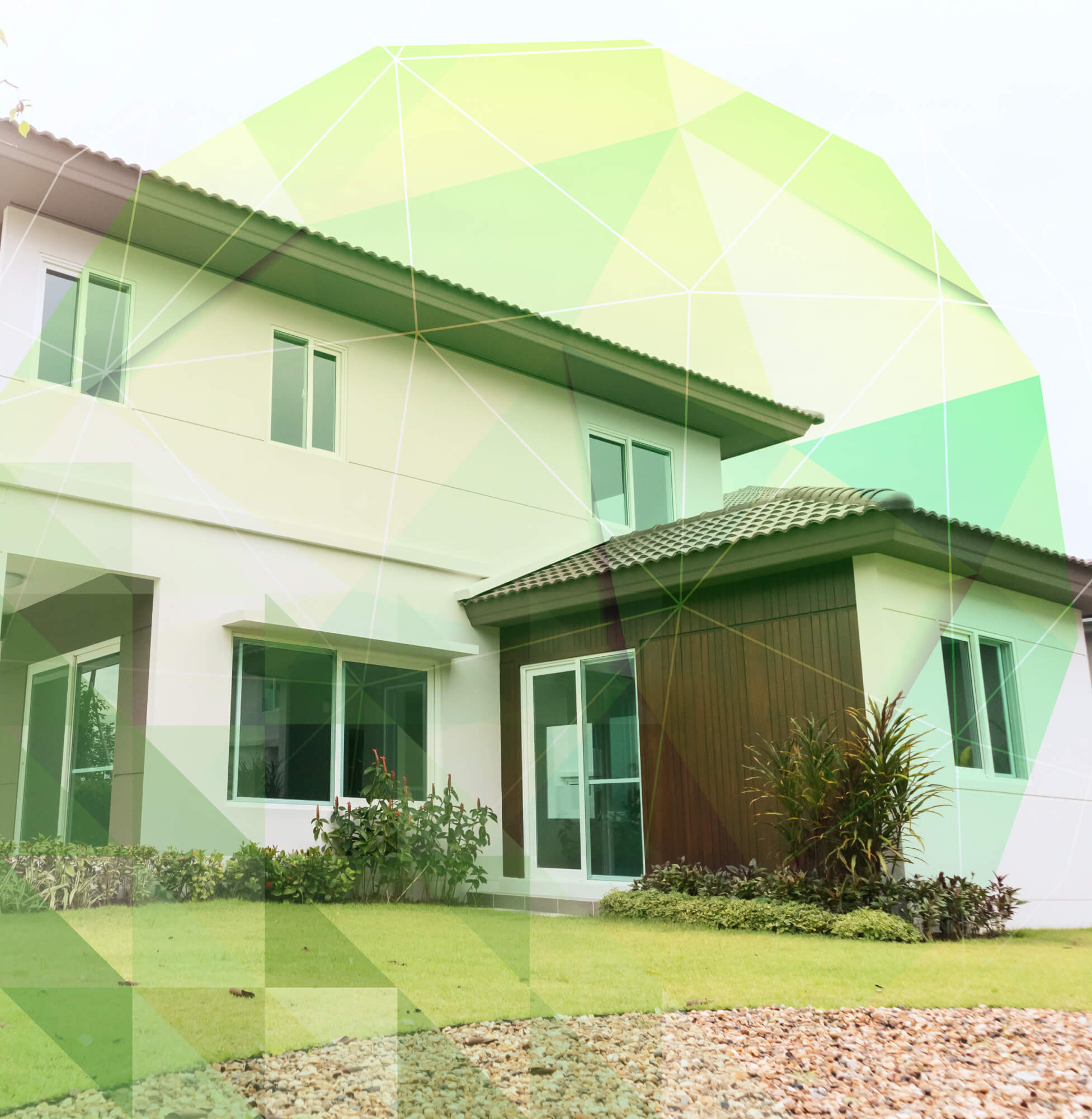 Residential house protected with Nano-G nanotechnology waterproofing solution.
