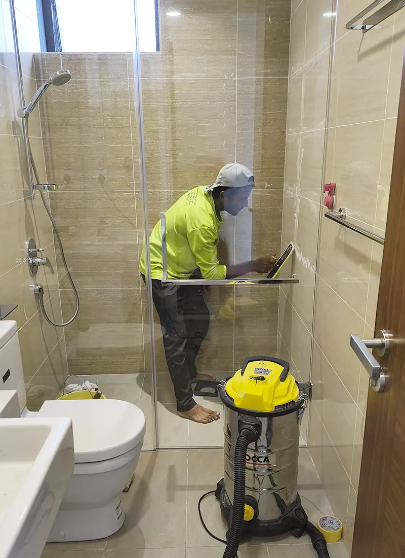 Astaka Holding Bathroom Waterproofing Project using Nanotechnology Waterproofing Solution to prevent any potential seepage or moisture issues.