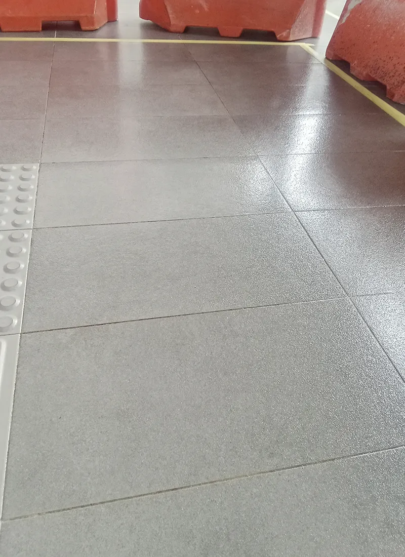 Link Bridge Anti-Slip Project for IJN Hospital used Nanotechnology Anti-Slip Coating to safeguard hospital visitors from rainy or damp slip risks.