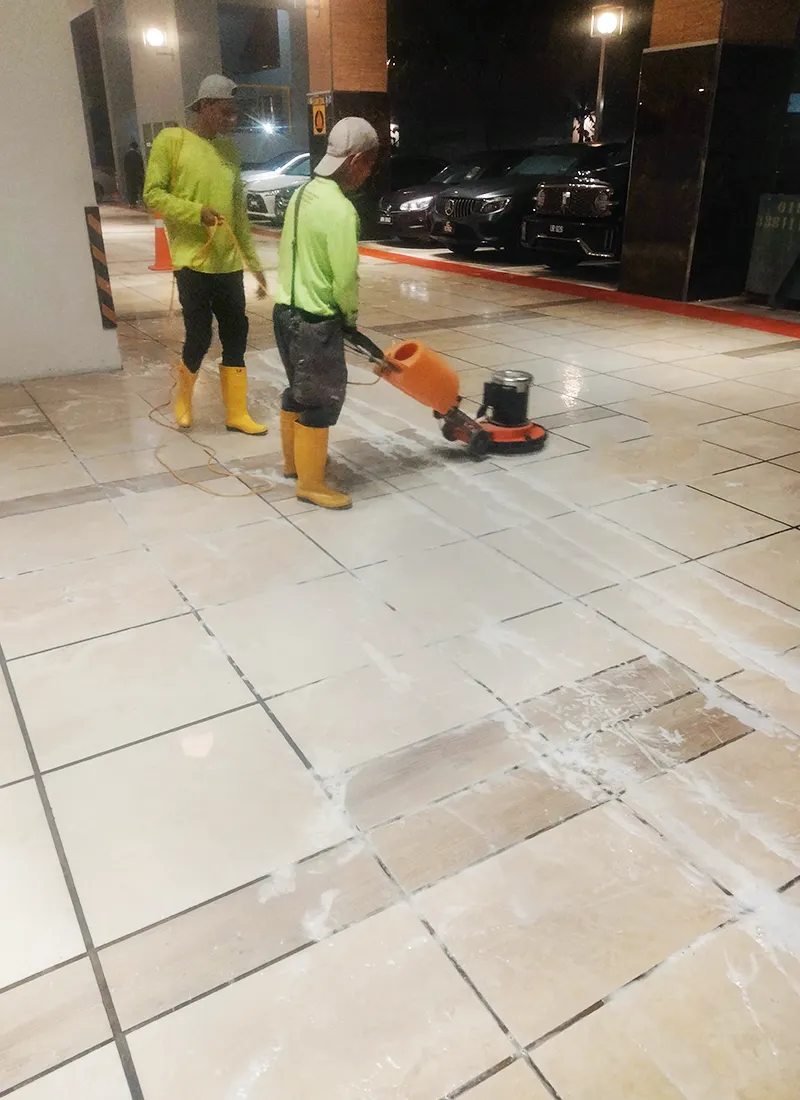 Car Entrance Walkway Anti-Slip Project for Bereavement Care Center, Nirvana KL applied Nano-G Nanotechnology Anti-Slip Coating on surfaces exposed to vehicles, puddles, rainwater, and petrol residue.