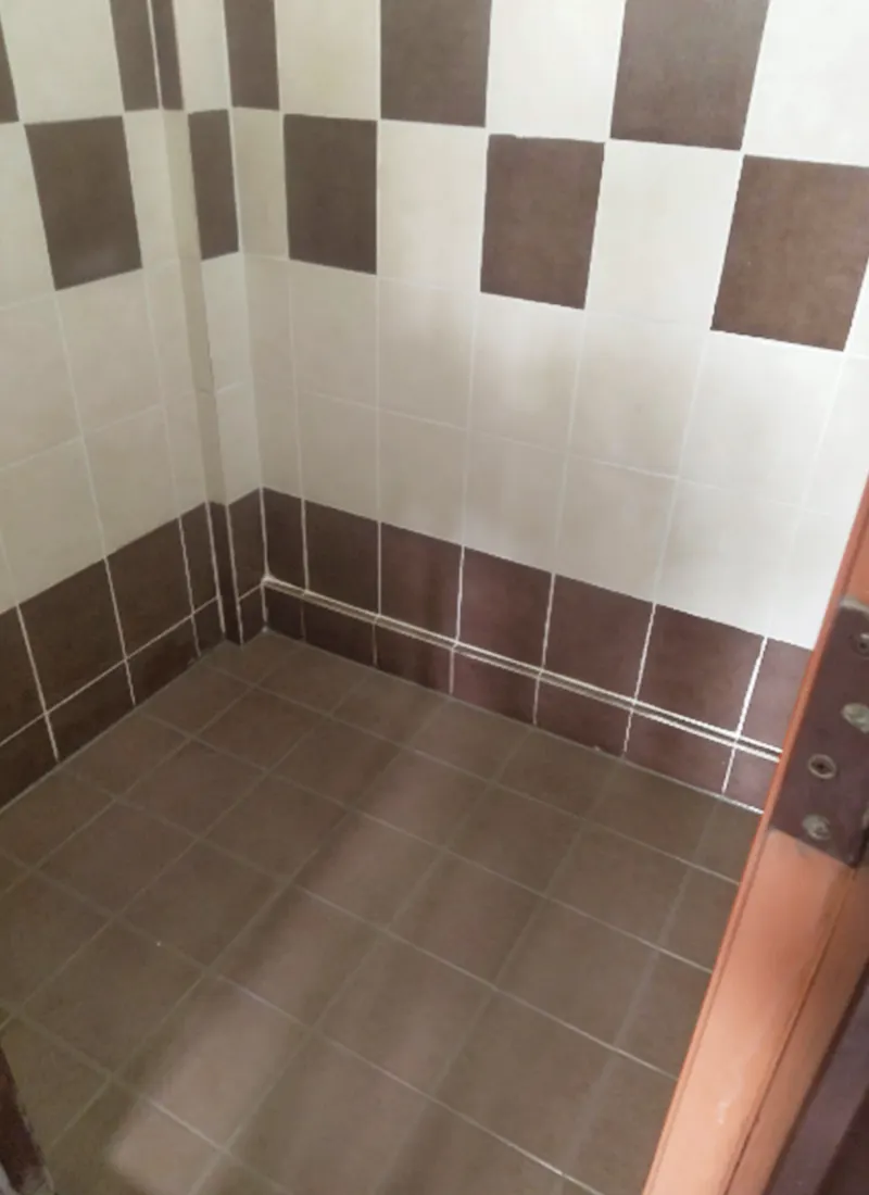 Bathroom Waterproofing Project for University Pertahanan Nasional Malaysia applying waterproofing sealants to prevent water retention, mould growth, and decay in damp washrooms
