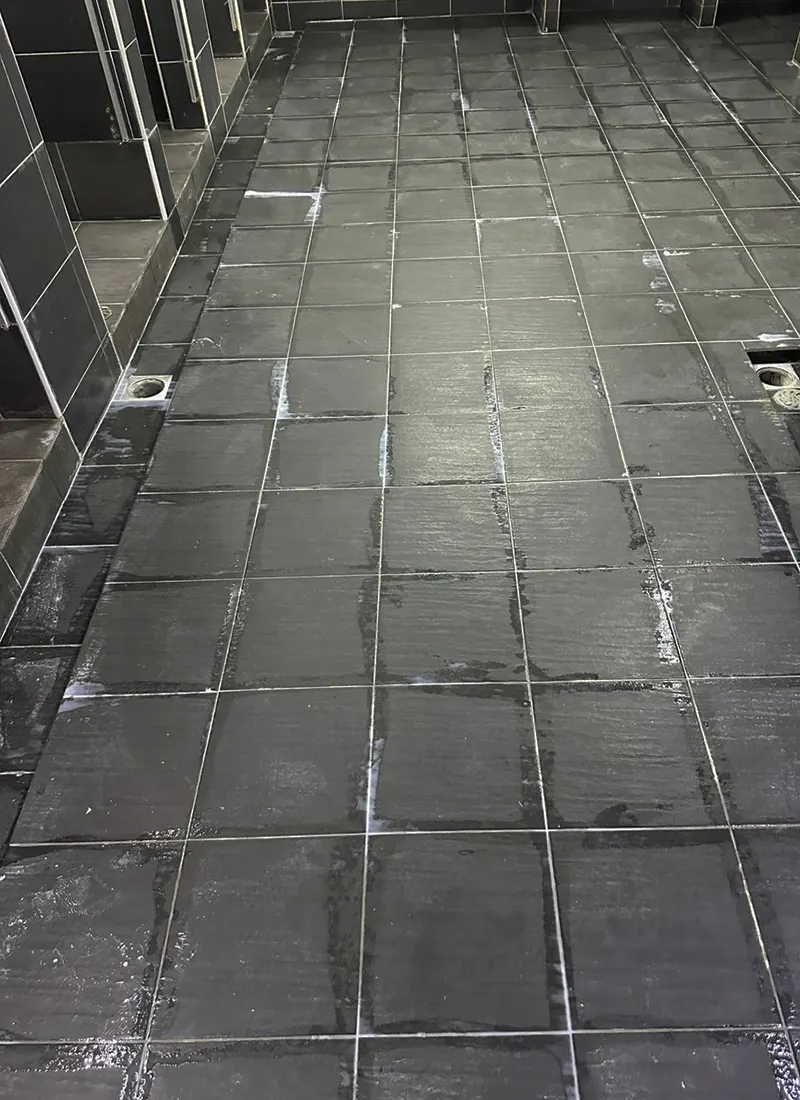 Bathroom Waterproofing Project for Han Chiang Associated School applying waterproofing solution to fix seepage, stains, and surface deterioration from water and chemicals.