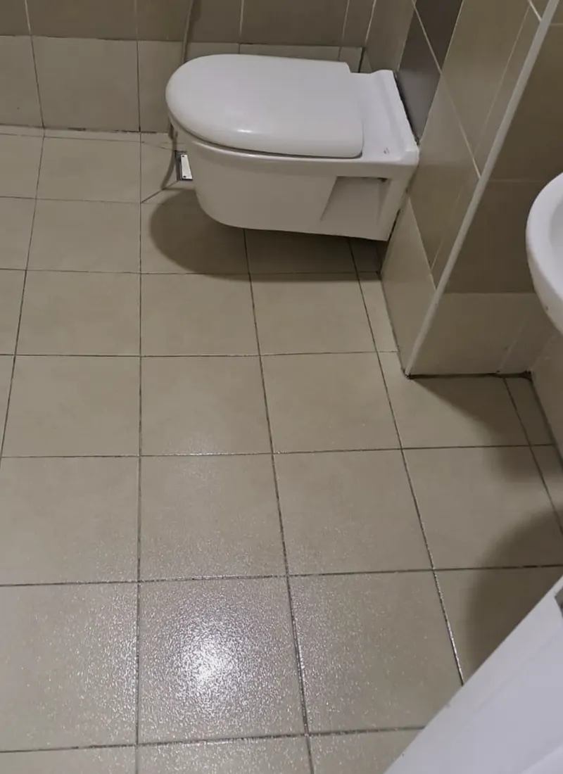 Bathroom Anti-Slip Project for Hospital Tunku Azizah applying anti-slip treatment to reduce the risk of slips and falls.