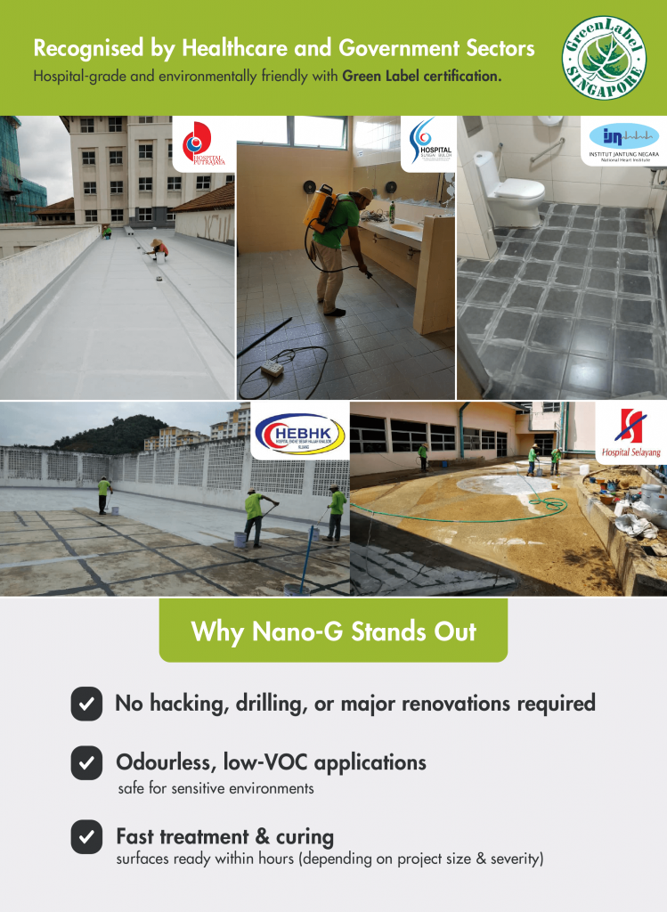 Nano-G's solutions are hospital-grade and environmentally friendly with Green Label certification